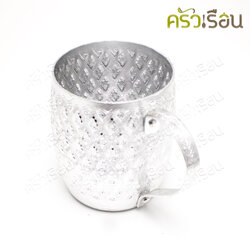 Diamond Brand เหยือกเบียร์ อลูมิเนียม ลายไทย หูแบน 9 ซม. ตราเพชร แก้วน้ำ ถ้วยน้ำ แก้วเบียร์ เหยือกเบียร์ลายไทย