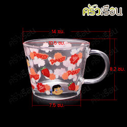 FOFO แก้วตวง มีสเกล ใส พิมพ์ลาย PEKO 350 ml. 8.2 x 10.5 ซม. GB1350-4