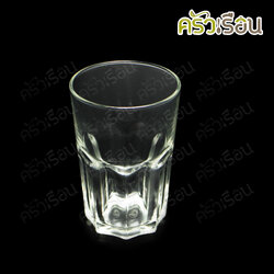 LUCKY GLASS แก้วน้ำ แฟชั้น ทรงสูง 14.5 ออนซ์ (420ml.) #10003 Euro Tumbler TD 8.5 x BD 6.5 x H 12.8 cm.