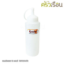 Reangwa Standard ขวดบีบ พลาสติก RW9094TR ขาว 12 ออนซ์ / 340 ml. Ø5.9 x 18.4 ซม. ขวดบีบซอส คัทชอพ SQUEEZER BOTTLE