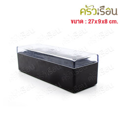 TOP ABS chopsticks box, black, PS cover, 27 x 9 x 8 cm. CBC10.5