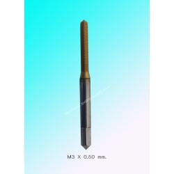 แมชชีนต๊าปไร้เศษรูทะลุ M3x0.50 สีทอง