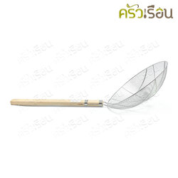 Dolphin กระชอน กลม ด้ามไม้ ตราโลมา ราคาต่ออัน ตามขนาดที่เลือก ตะแกรง ลวด ด้ามไม้ ที่ตักของทอด