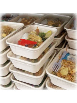 GRACZ ยกลัง กล่องข้าว พร้อมฝาพลาสติกใส T611 ขนาด 650 มล. 500 ชุด ไบโอชานอ้อย