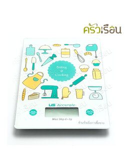 US เครื่องชั่งน้ำหนัก ดิจิตอล ใช้ในห้องครัว 5 กก. 14.5 x 20 x 2 ซม. วายจีกลาส SCD-5YG เครื่องชั่ง Digital กิโล ตาชั่งดิจิตอล