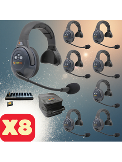 Eartec EVADE EVx8S Full Duplex Wireless Intercom System with 8 Single-Ear Headsets (2.4 GHz)