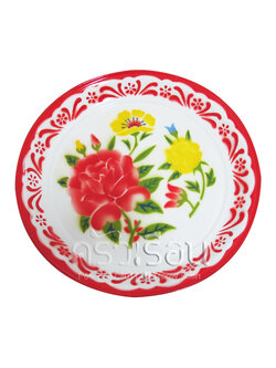 Rabbit Brand ถาดเคลือบ อีนาเมล ลายดอก ตรากระต่าย [ราคาต่อใบ ตามขนาดที่เลือก]