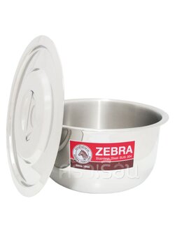 Zebra หม้อแขก สเตนเลส 14 ซม. สูง 8 ซม. ความจุ 1.1 ลิตร ตราหัวม้าลาย 170014 หม้อไม่มีหู หม้ออินเดีย ใบเล็ก