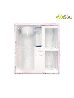 US Set of glass pitcher, 3 pieces, 2 serves, SRP-3 [1 pitcher with lid, 2 glasses]