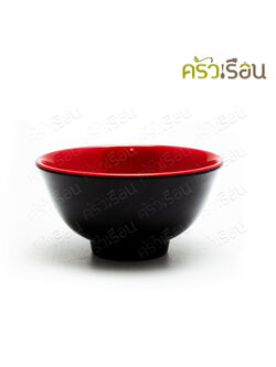 SB ชาม ทรงญี่ปุ่น ขาสูง สีดำ-แดง 4.5 นิ้ว 11 x 5.8 ซม. B127-4.5 ถ้วยน้ำจิ้ม ถ้วยซุป ชามข้าว