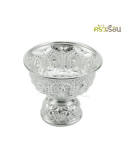 แมวน้ำ พานลาว อลูมิเนียม ลายไทย สีเงิน ราคาต่อใบ