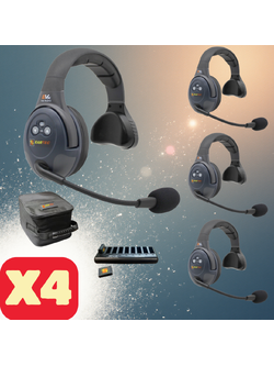 Eartec EVADE EVx4S Full Duplex Wireless Intercom System with 4 Single-Ear Headsets (2.4 GHz)