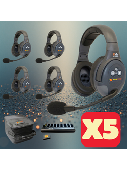 Eartec EVADE EVx5D Full Duplex Wireless Intercom System with 5 Dual-Ear Headsets (2.4 GHz)