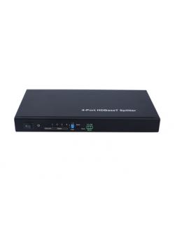 1x4 HDBaseT Splitter 100m HDCP2.2 support POC Ethernet RS232 Pass through