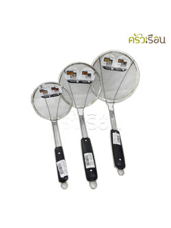 Twin Ray ตะแกรง มุ้งลวด ตาถี่ ด้ามดำ มีให้เลือก 3 ขนาด ราคาตามขนาดที่เลือก twinray ตักของทอด