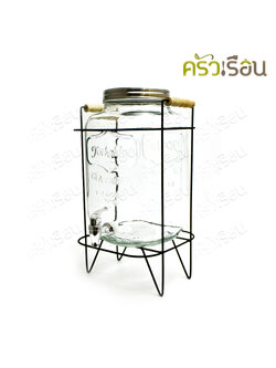 FOFO โถแก้วจ่ายน้ำ วินเทจ 8 ลิตร GC58000 โถจ่ายน้ำ โหลแก้วจ่ายน้ำ ที่กดน้ำ