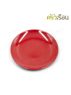 SB Japanese shallow round plate, melamine, 6 inches, black-red B226-6
