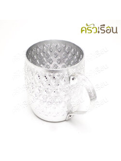 Diamond Brand เหยือกเบียร์ อลูมิเนียม ลายไทย หูแบน 9 ซม. ตราเพชร แก้วน้ำ ถ้วยน้ำ แก้วเบียร์ เหยือกเบียร์ลายไทย