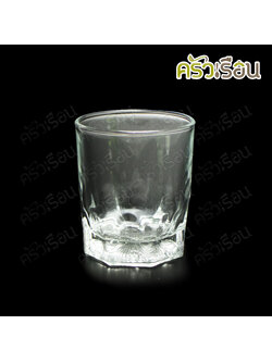 LUCKY GLASS แก้วน้ำ ก้นเพชร 9.1 oz. (260 ml.) Crown Tumbler LG-101509 (15) TD 7.5 x BD 7.0 x H 8.7 cm.
