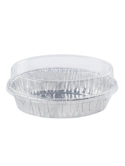 SS 6002 ถาดฟอยล์วงรี สีเงิน + ฝา 10 ชุด ความจุ 210 ml. ขนาด 77 x 129 x 30 มม. S&S