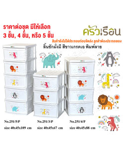Big one [ ราคาต่อชุด ไม่ได้ประกอบก่อนส่ง ] ลิ้นชัก พลาสติก ขนาด กว้าง 40 x ยาว 45 ซม. รุ่น มั่งมี สีขาว เกรด A พิมพ์ลาย ตู้ลิ้นชัก