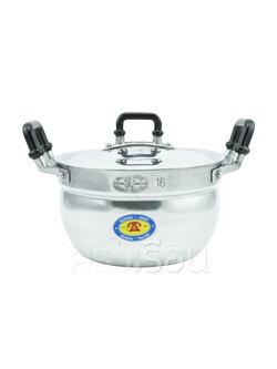 Telephone brand หม้อสองหู อลูมิเนียม เบอร์เล็ก 16, 18, 20, 22, 24, 26, 28, 30, 32 ซม. ราคาต่อใบ ตราโทรศัพท์