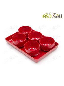Superware [ราคาต่อใบ ตามตัวเลือกสินค้า] ถาดชา ถ้วยชา เมลามีน สีแดง (ขายแยก) C139-2 T145-6.5 ถาดน้ำชา ถ้วยน้ำชา ไหว้เจ้า