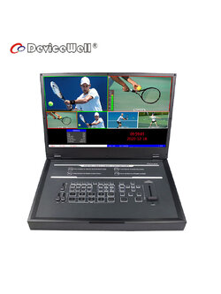 DeviceWell HDS9135: เครื่องสลับสัญญาณวิดีโอ 5 ช่อง พร้อมจอภาพในตัว 15.6 นิ้ว, T-Bar, Audio Faders และฟังก์ชันครบครันสำหรับการผลิต Live สด