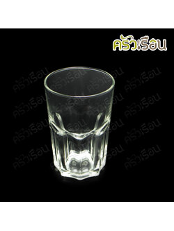 LUCKY GLASS แก้วน้ำ แฟชั้น ทรงสูง 14.5 ออนซ์ (420ml.) #10003 Euro Tumbler TD 8.5 x BD 6.5 x H 12.8 cm.