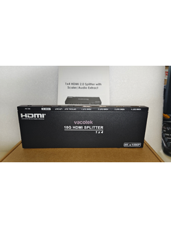 VACOTEK H-SP14SA 1x4 HDMI Splitter 18Gbps Scaler Audio Extract