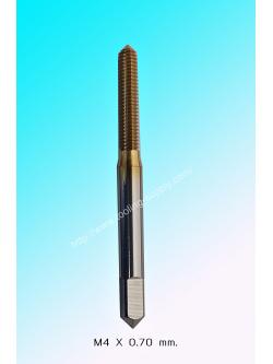 แมชชีนต๊าปไร้เศษรูทะลุ M4x0.70 สีทอง