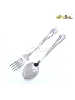 Double Apples [ 6 คู่ ] ช้อน+ส้อม สเตนเลส ลายเพชร 19 ซม. อย่างหนา 2.0 มม. ช้อนส้อม ช้อนยาว ช้อนข้าว ช้อนสเตนเลส ช้อนกับส้อม ช้อนหนา