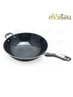 กระทะเหล็ก เคลือบดำ ราคาต่อใบ กระทะด้าม กระทะ กระทะเคลือบ กระทะจีน กระทะก้นลึก