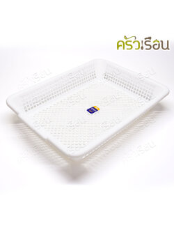 MOC ตะแกรงเหลี่ยม ใหญ่ พลาสติก AJ605 29.7 x 39.8 x 7.5 ซม. ตะแกรง ตะกร้าเหลี่ยม