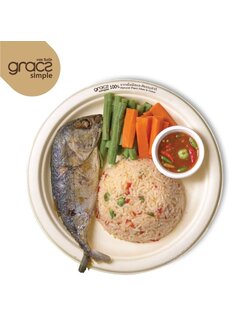 GRACZ จาน กลม มีขอบ P013 ขนาด 9 นิ้ว ไบโอชานอ้อย