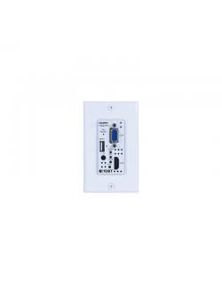 4K60 (4:4:4) 2×1 HDMI/VGA OVER HDBASET WALLPLATE SWITCHER WITH POH (PD) & LAN (1 GANG US)