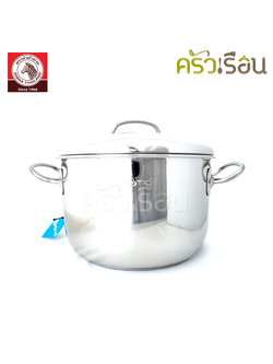 Zebra หม้อหุงต้ม Estio Pro II 20 ซม. ความจุ 3.5 ลิตร ฝาสเตนเลส นูน ตราหัวม้าลาย 162382 ใช้กับเตาแม่เหล็กไฟฟ้าได้