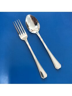 Double Apples ช้อนส้อม สเตนเลส ลาย เพชร 19 ซม. 1 คู่