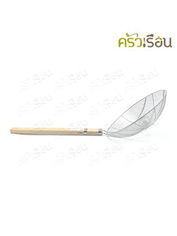 Dolphin กระชอน กลม ด้ามไม้ ตราโลมา ราคาต่ออัน ตามขนาดที่เลือก ตะแกรง ลวด ด้ามไม้ ที่ตักของทอด