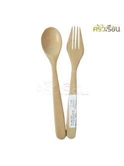 CMG ช้อนส้อม ไม้ 19 ซม. ช้อน+ส้อม ช้อนข้าว