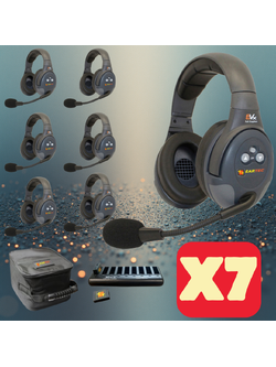 Eartec EVADE EVx7D Full Duplex Wireless Intercom System with 7 Dual-Ear Headsets (2.4 GHz)
