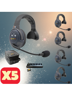 Eartec EVADE EVx5S Full Duplex Wireless Intercom System with 5 Single-Ear Headsets (2.4 GHz)
