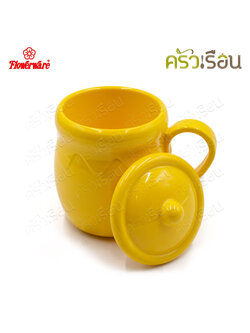 Flowerware ชุดโถน้ำผึ้งพร้อมฝา 3.5 นิ้ว EOS YELLOW CL6289-3.5 ถ้วยน้ำ เมลามีน เนื้อหนา ทนความร้อน