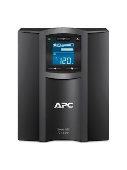 APC Smart-UPS C, Line Interactive, 1500VA, Tower, 230V, 8x IEC C13 outlets, SmartConnect port, USB and Serial communication, AVR, Graphic LCD SMC1500IC