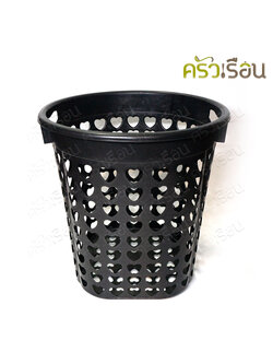 BIG ONE plastic laundry basket, black, heart pattern, 36 x 38 cm. 213/1