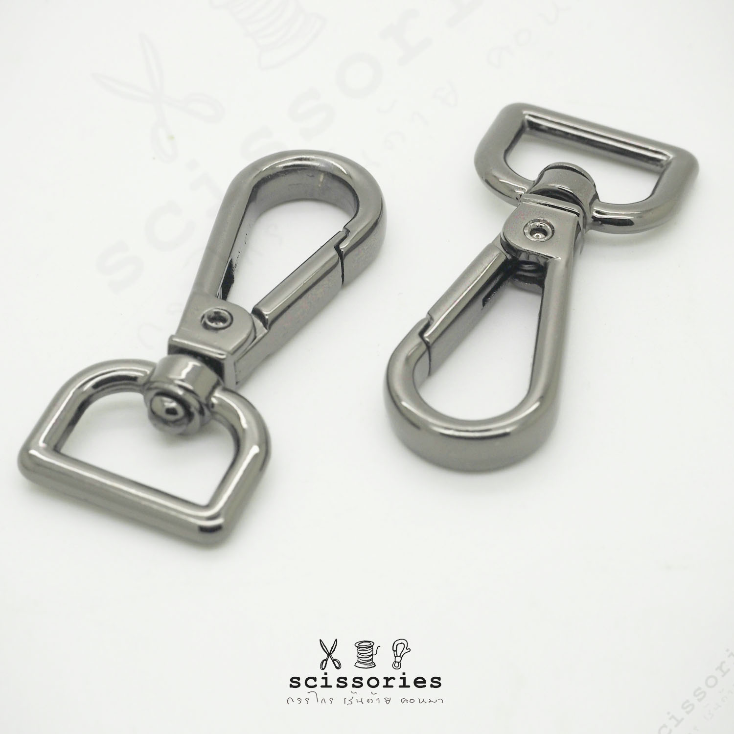 คอหมา1.6cm สีดำเมทาลิค2 ตัว