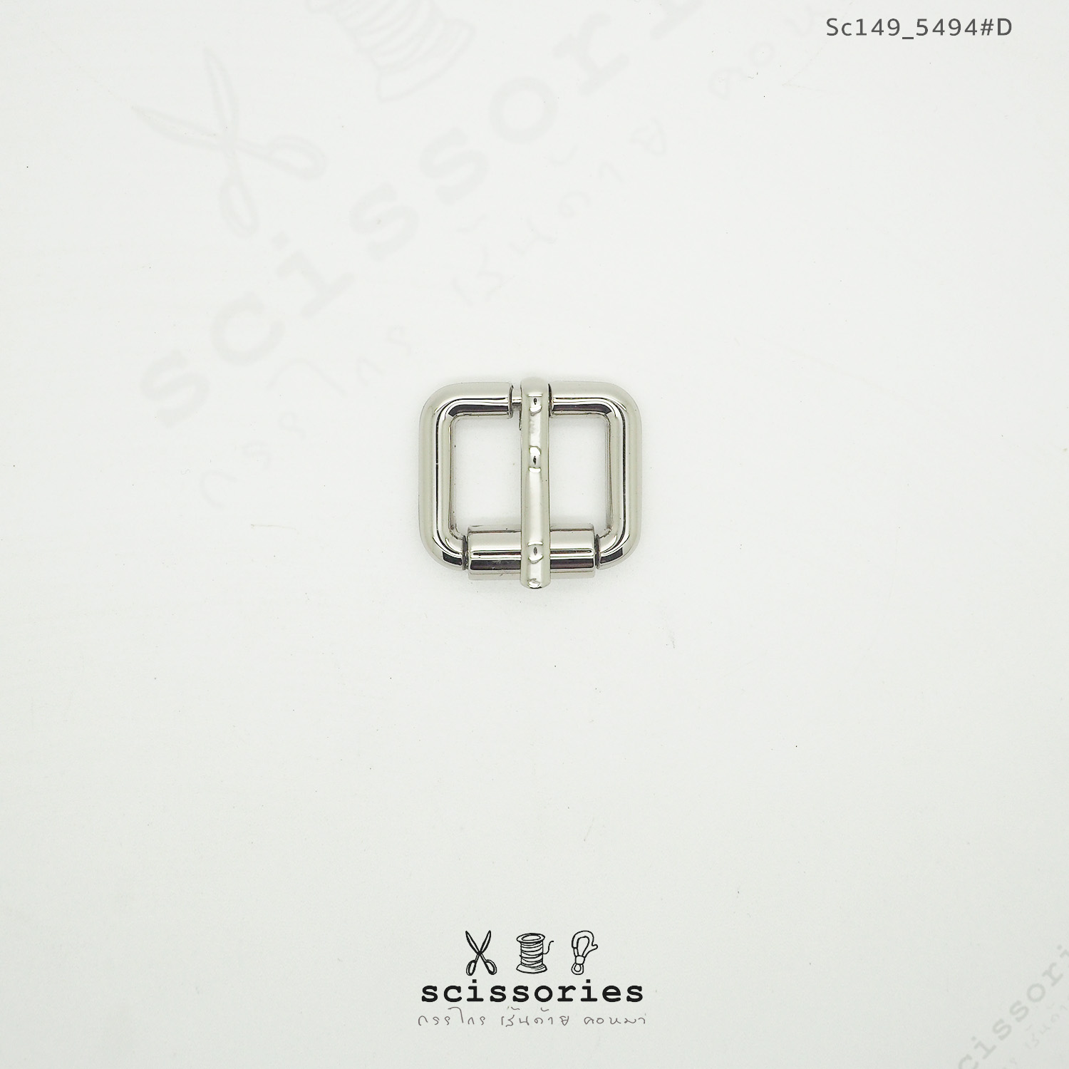 เข็มขัด ลูกกลิ้ง 1.7cm สีเงิน/2ตัว