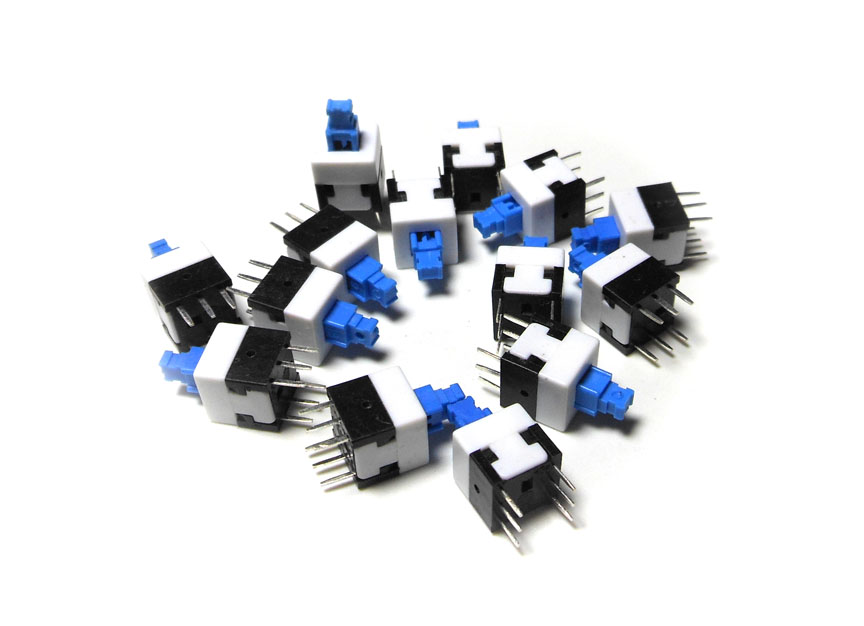8*8MM Small Push Button Switch Blue Cap Micro Square Electronic Tact Switch 8x8mm Self-Locking Switch
