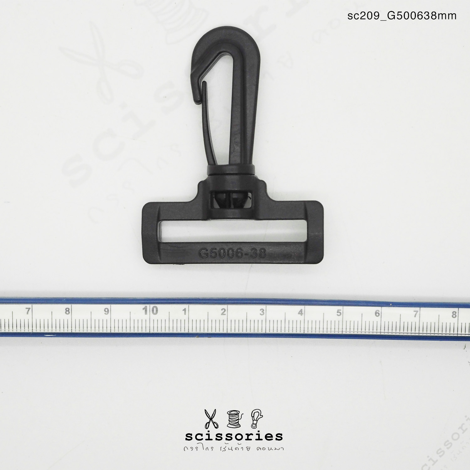 ตัวเกี่ยว 38mm พลาสติกสีดำ 10 ตัว