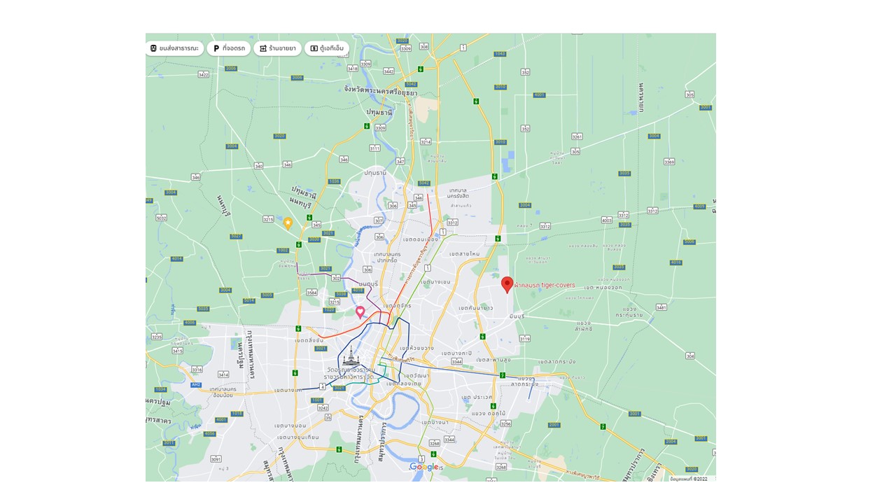 แผนที่ร้าน ผ้าคลุมรถ